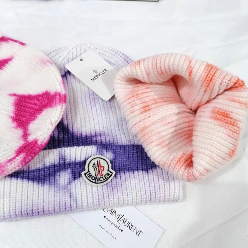 PMOH3 New tie dye multi-color core yarn knitted hat