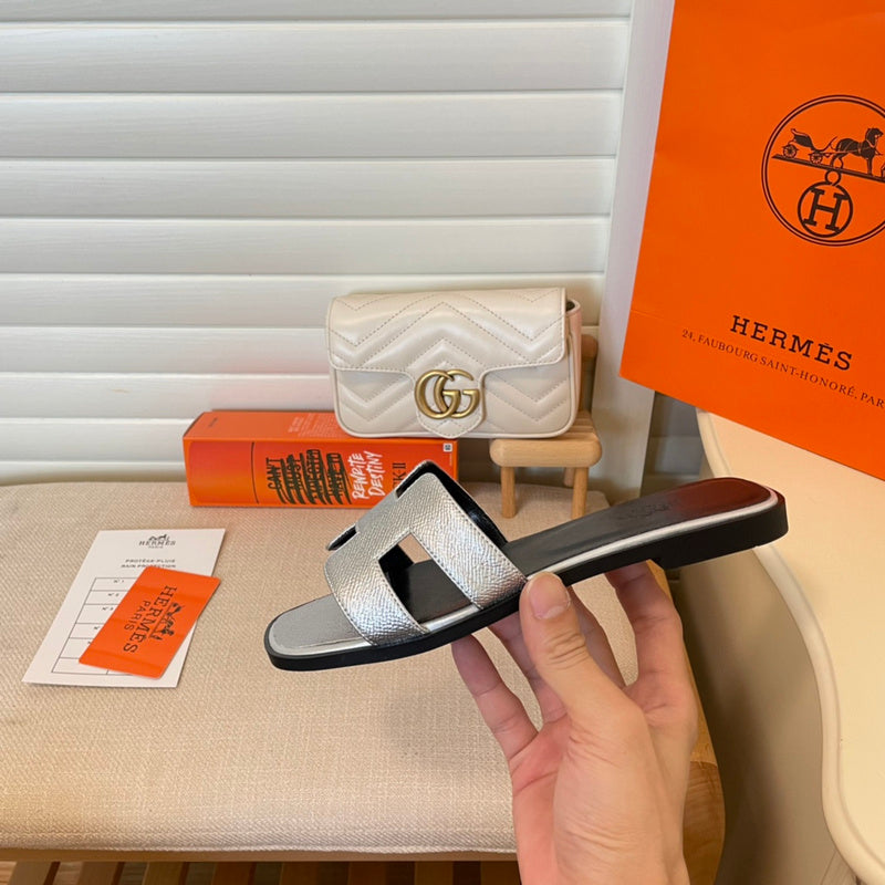 MJHS7 Leather slippers Women shoes 35-42 With box