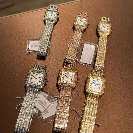 CW10   Women's 316L stainless steel case with full diamond  22×30mm/27 x 37mm watch