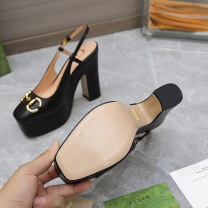 JHGS14 Slipper 12CM Heel Size 35-42 Lether Shoes with box