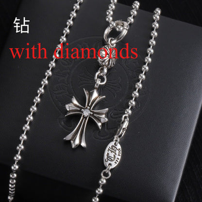 CHSN1  Classic men's and women's diamond studded cross necklace jewelry