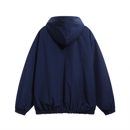 BAC105 New men's and women's autumn and winter double-sided hooded jackets, knitted hoodies, flower gray front and back assault jackets, windproof jackets, clothing