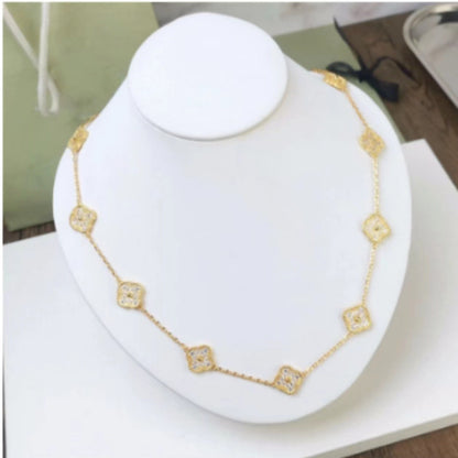VAN100 High Version Clover Ten Flower Necklace Thick Plated 18K Necklace Jewelry