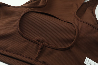 zalo5105   Women's high elastic thread running pants Pilates sports vest waist slimming yoga suit set