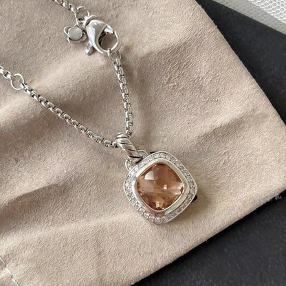 DY DN31  Fashion Trendy Twisted Zircon Pendant Necklace DN31  no packaging Copper plated with 18K gold jewelry