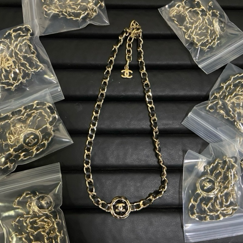 CHN68   New leather black gold necklace jewelry