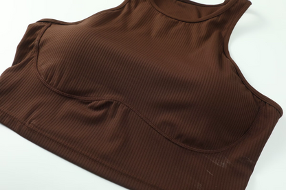 zalo5105   Women's high elastic thread running pants Pilates sports vest waist slimming yoga suit set