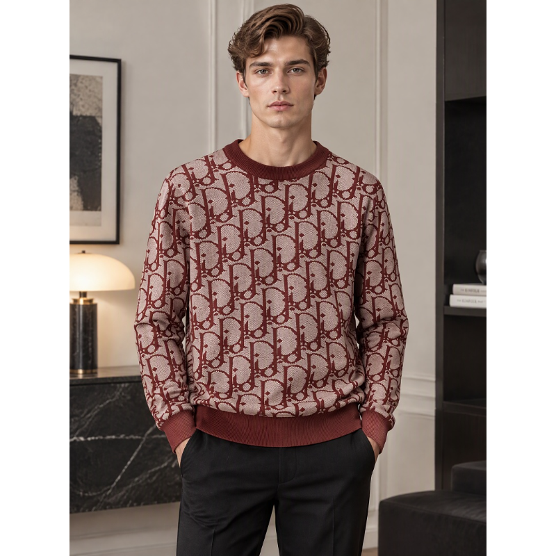 DIC201  New men's autumn and winter round neck sweater pullover sweater wool sweater clothing