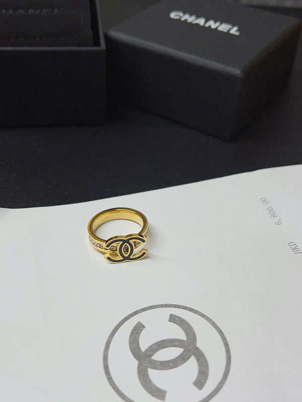 J135   Titanium steel square diamond ring jewelry