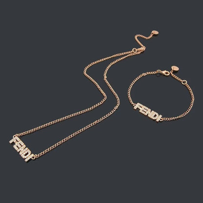 FN03   Letter Full Diamond Necklace Jewelry