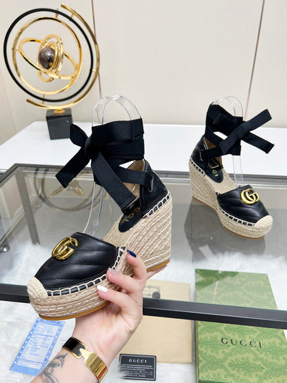 OGS38 Leather Women Heel shoes 35-42 With box