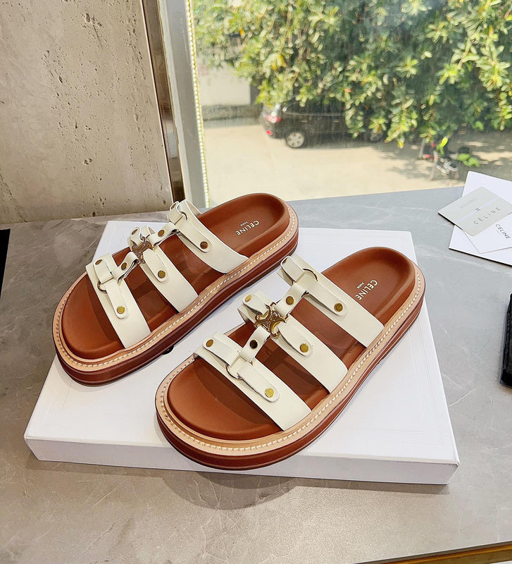 MBCS13 Leather Slippers Size 35-42 Shoes with Box