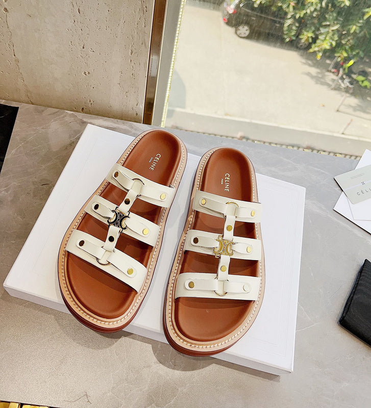 MBCS13 Leather Slippers Size 35-42 Shoes with Box