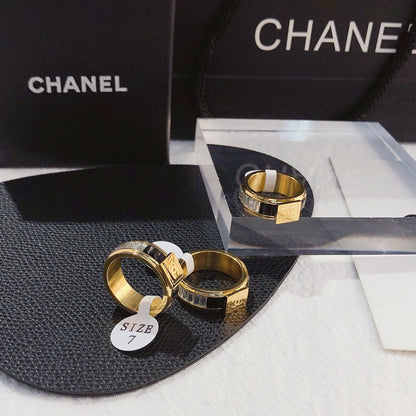 J044   Titanium steel square diamond ring jewelry