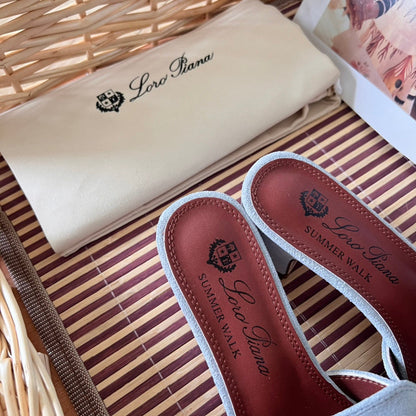 MJLS11 Leather Women Slipper Size 35-41 Shoes with box