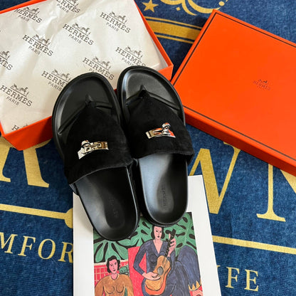 MJHS14 Leather slippers Women shoes 35-42 With box