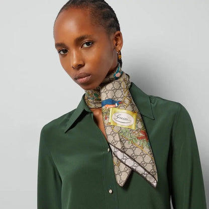 XGC14 Silk satin 90-90CM Scarf