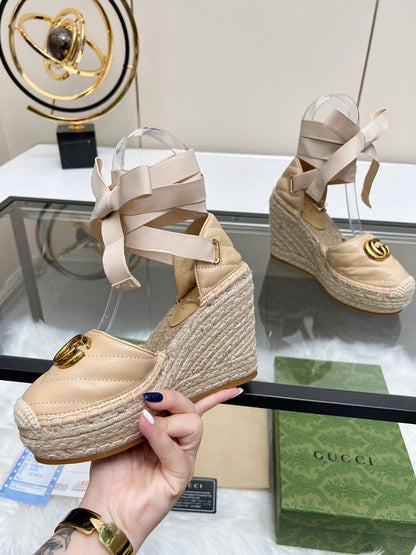 OGS38 Leather Women Heel shoes 35-42 With box