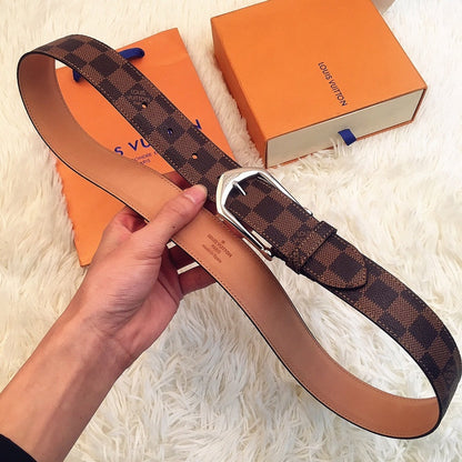 LBL4 Real leather wide 3.5cm coffee have 95-125cm total long with packing