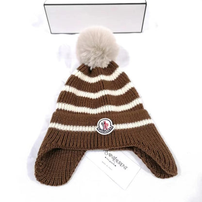 PMOH5   Children's ear protection striped knitted hat