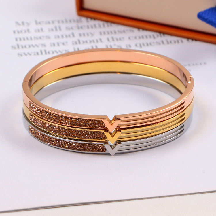 LVB34 316L steel and crystal with 18K gold plated   Jewelry