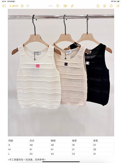 CHC51 Crew-neck three-dimensional jacquard knitted vest clothes