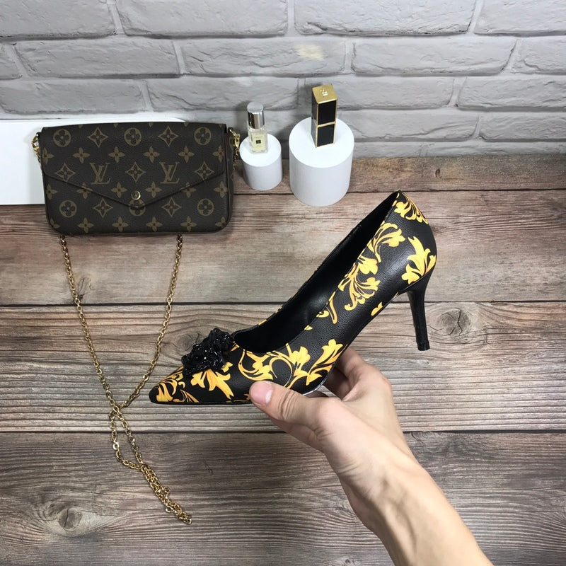MVS7 Leather shoes women 7.0CM heel with all packaging