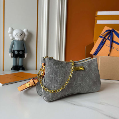 LLP08 Leather bag 24.5-13.5-6.5CM Denim Bags