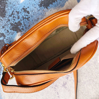 GGP76 leather Ladies black camera 21-15-7cm bag