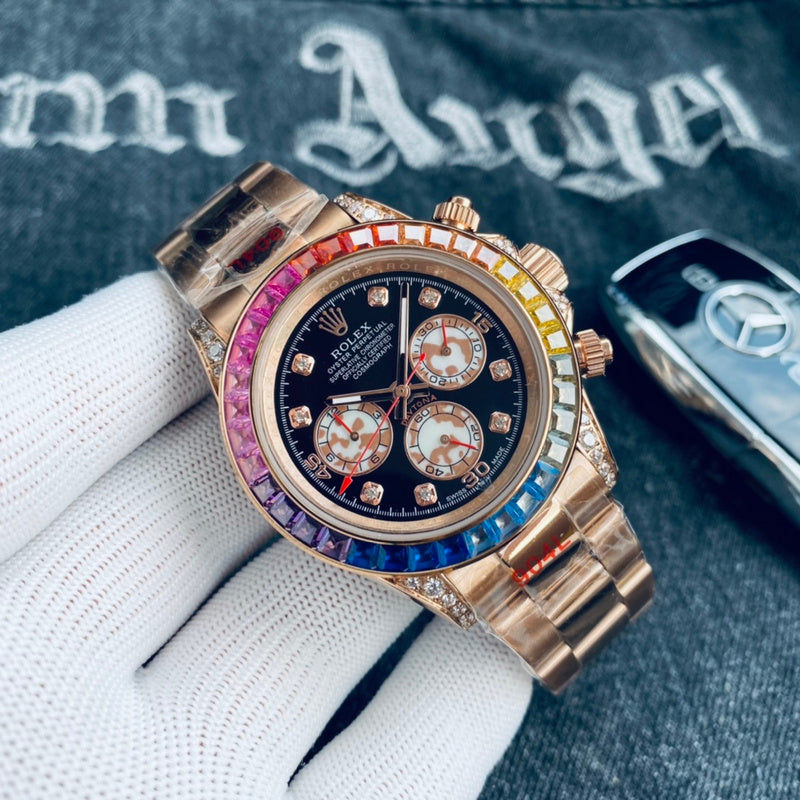 RW32  Rainbow Di classic three eyes six needle design, atmospheric fashion 40mm*12mm
