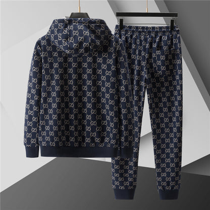 GUC0101 New men's spring and autumn thin style outerwear+long pants pure cotton casual suit clothing