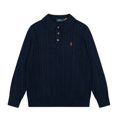 LFC5 New men's and women's spring and autumn collared sweaters, sweater base clothes
