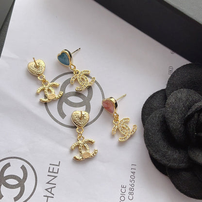 A1128  Women's heart-shaped earrings and jewelry