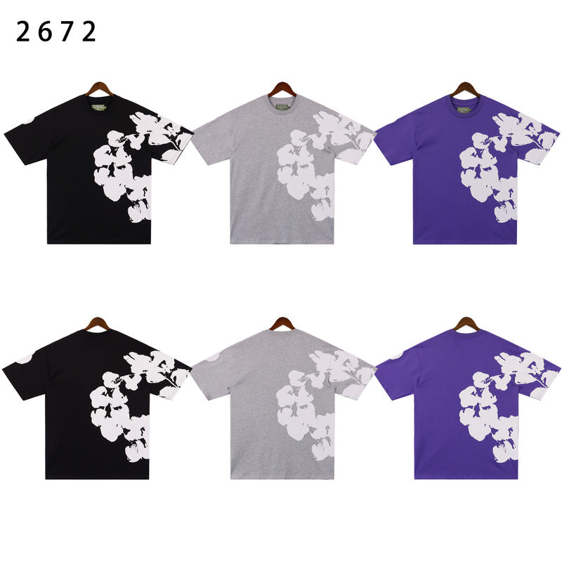 MMC7 New Cotton Flower Summer Short sleeved Top+Short sleeved Clothes