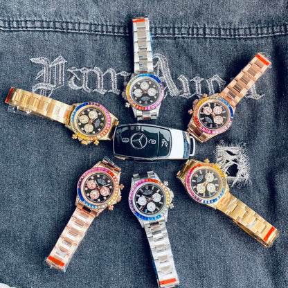 RW32  Rainbow Di classic three eyes six needle design, atmospheric fashion 40mm*12mm
