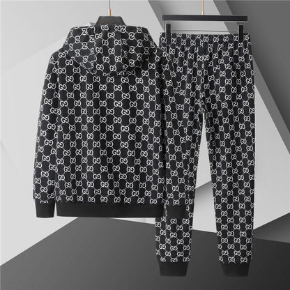 GUC0101 New men's spring and autumn thin style outerwear+long pants pure cotton casual suit clothing