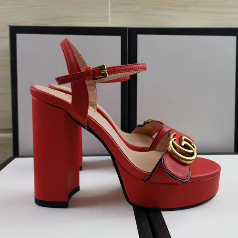 OGS4 Women real leather 8 Or 10CM shoes size 35-42 with box