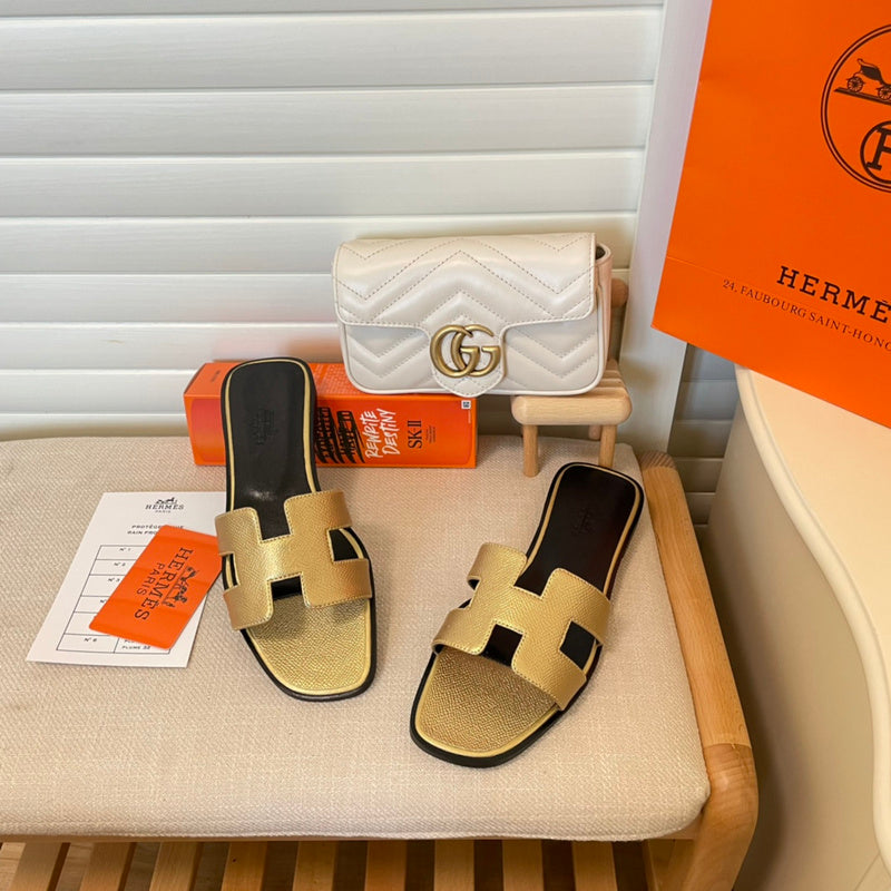 MJHS7 Leather slippers Women shoes 35-42 With box
