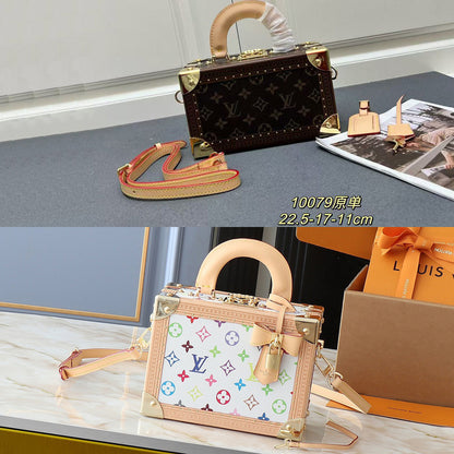 LLP021 Leather Bag 22.5-17-11CM Hard box high-quality Shoulder Bags