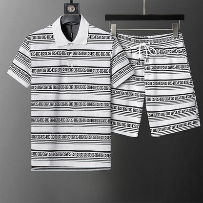 DGC18 New men's short sleeved polo top+shorts clothing