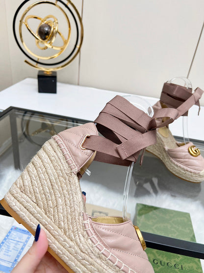 OGS38 Leather Women Heel shoes 35-42 With box