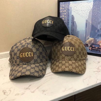 GUH6 Classic Presbyopia Leather Label Baseball Cap