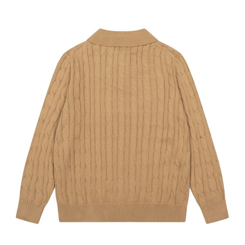 LFC5 New men's and women's spring and autumn collared sweaters, sweater base clothes