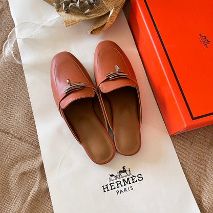 MJHS18 Leather Women Slipper Size 35-42 Shoes with box