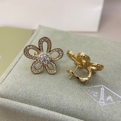 VAE31  New Sunflower Starry Sky Flower Earclap Jewelry