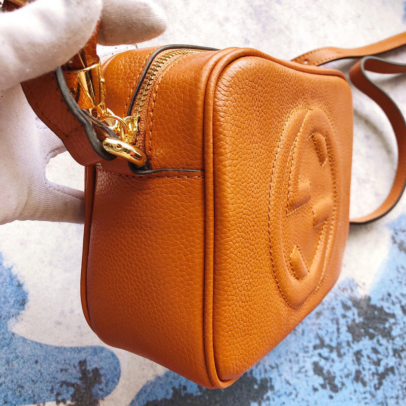 GGP76 leather Ladies black camera 21-15-7cm bag