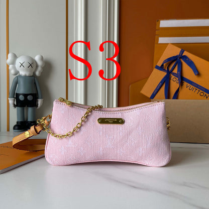 LLP08 Leather bag 24.5-13.5-6.5CM Denim Bags
