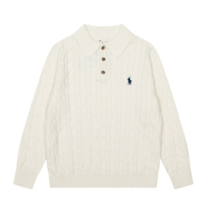 LFC5 New men's and women's spring and autumn collared sweaters, sweater base clothes