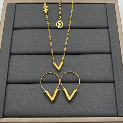 LVH63   Ladies' new fashionable stud necklace set jewelry
