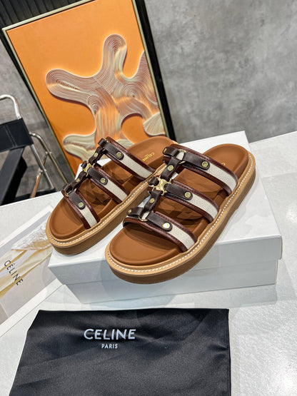 MBCS10 Leather Slippers Size 35-41 Shoes with Box